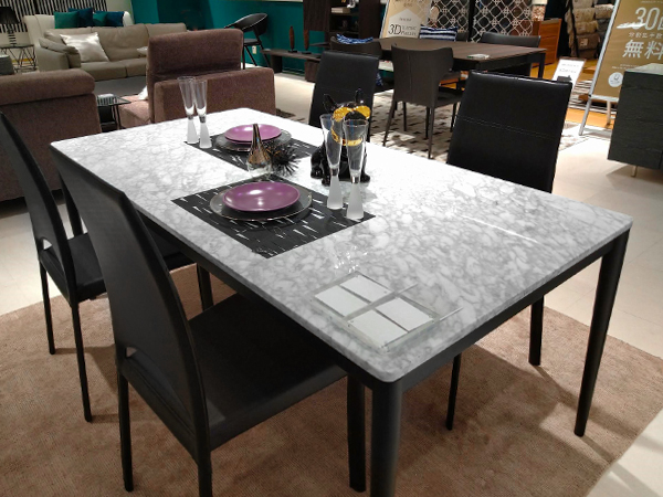 アルモニア＊大理石センターテーブル セパレート＊FIDU＊黒×白 填 