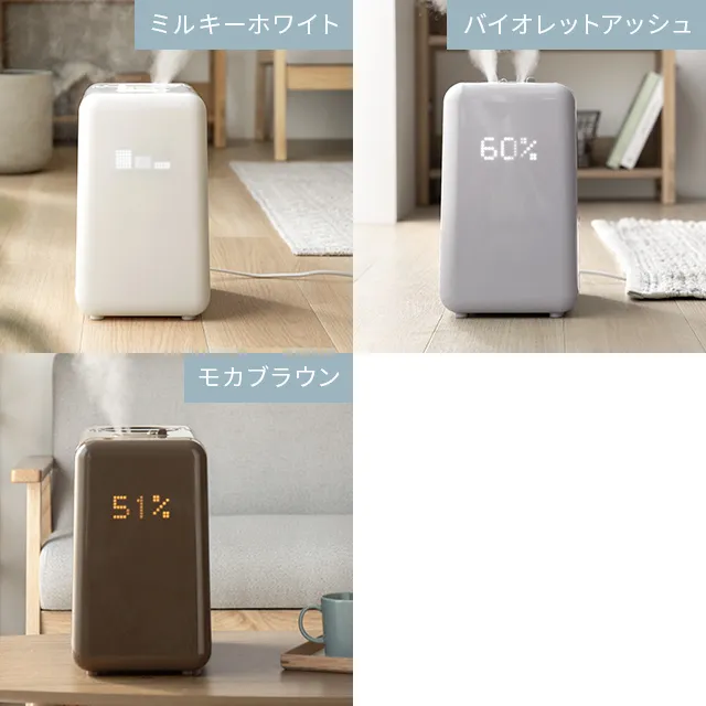 ハイブリッド加湿器　上部給水　リモコン付き　タイマー機能　タッチパネル　省エネ 上部給水式ハイブリッド加湿器 スクエアミスト☆上部給水でお