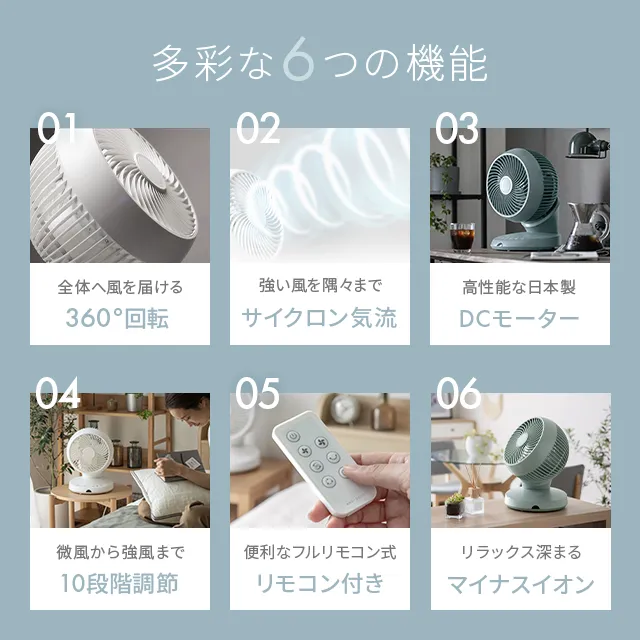 360°首振りサーキュレーター マイナスイオン搭載タイプ