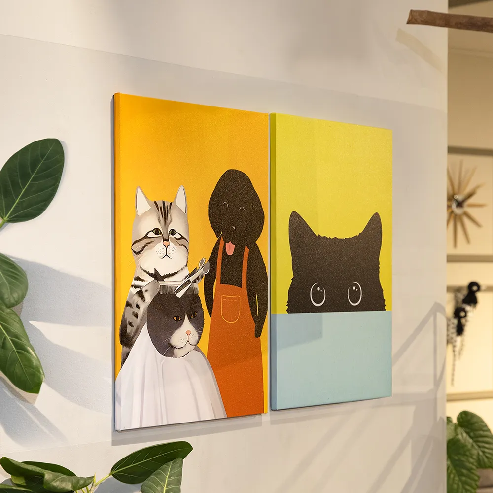 アートパネル 猫の絵画　フラワーキャット　40cmx40cm　ネコ　猫顔 フラワーキャット 40×40cm - アート・インテリア絵画の通販