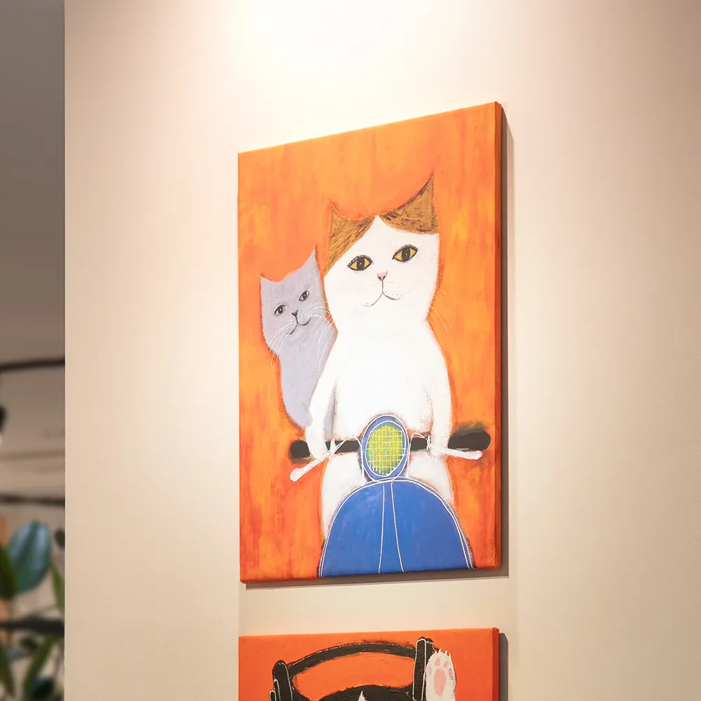 水晶パネル アートパネル 42×52cm 名画 黒き猫 フレーム付き