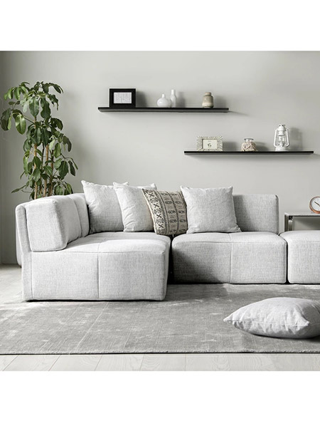 カウチ ソファ アルモニア ARMONIA ホワイト 白 レザー調 合皮 長さ 約