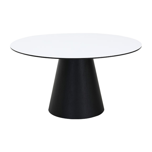 円形ダイニングテーブル ブラック×ホワイト 1200/1350サイズ