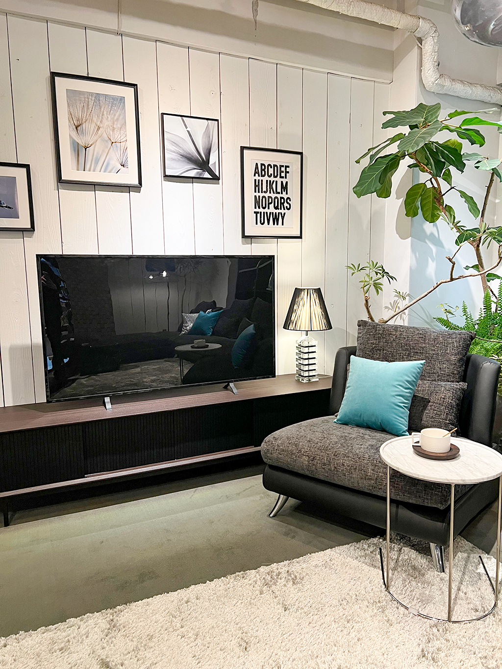 蛇腹扉の珍しいテレビボード