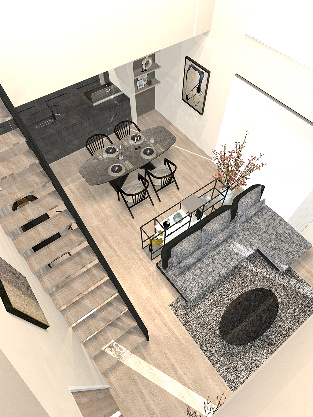 オープン階段のある家 × アルモニア