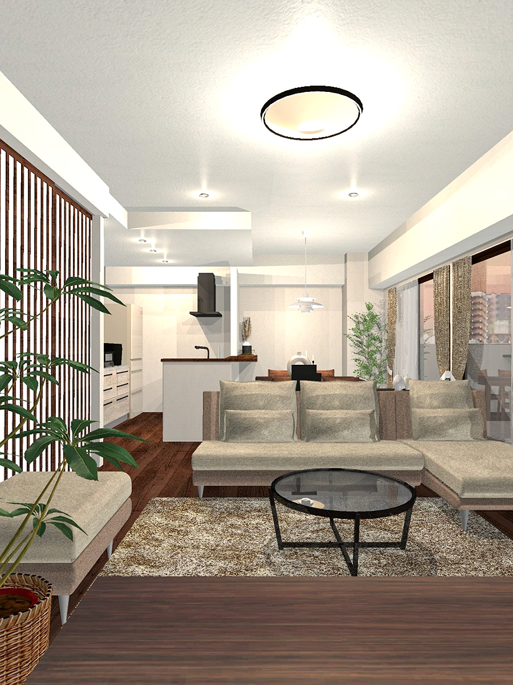 ご提案実例 – Bella curva ペット耐久生地 グレージュ×ペット生地ベージュ